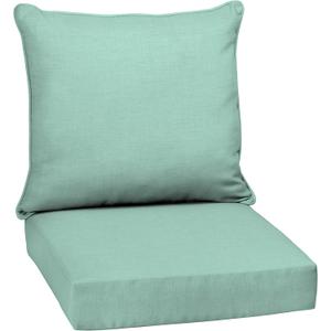 Arden Outdoor Deep Seat Cushion Set, 24 in x 24 in, Weather-Proof, Rain-Proof, Fade Resistant Patio Cushion for Chair, Sofa, and Couch Aqua Leala