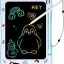 Genialba LCD Writing Tablet for Kids, Colorful Screen Drawing Board for 3-7 Year Old Boys & Girls - Educational Toys for Birthday & Christmas (Penguin)