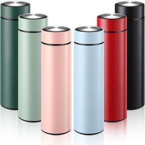 Tioncy 6 Pcs Stainless Steel Water Bottle 16.9 oz Insulated Water Bottle Skinny cup Portable Slim Flask Travel Mug for Purse Lunch Bag Coffee Tea Drink Office Sports Indoors & Outdoors(Mixed)
