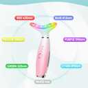 7 Color Neck Face Massager - Facial Massager Tool for Skin Care at Home, Vibrating Face Massager with Thermals, Pink