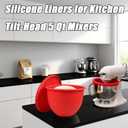 Silicone Bowl Liners for 5 Qt Kitchen Mixers, Silicone Liners for Kitchen Tilt-Head 5 Qt Mixers, Mixer Attachments and Accessories, Replacement Mixers Bowls (MIX-3pcs,5 Qt)