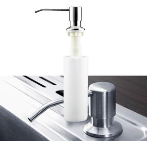 Kitchen Soap Dispenser, Built in Counter Soap Dispenser Refill Countertop Pump Lotion Dispensers for Kitchen Sink(Color:Sliver,350ml)
