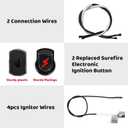 Uniflasy DHLG-12 Grill igniter Replacement Kit for Charbroil, 2 Outlet Electronic Igniter and Switch Button with 6 Wires for Charbroil Ignition Systems and Most CharBroil Gas Grills