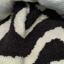 LUMI Non Slip Bathroom Rug Modern Aesthetic, Ultra Soft Absorbent Washable Bath Mats, Quick Dry Premium Floor Rugs for Shower, Tub, Black and White, 20x32