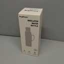 34 oz Insulated Water Bottle, Double Wall Vacuum Stainless Steel Water Flask Jug with Handle & Metal Mechanical Temperature Measuring Cup Lid, Leakproof Travel Bottle Keep Cold 36h Hot 24h (White)