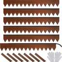 Worth Garden 6-Pack Cor-Ten Steel Landscape Edging with Black Protection Strips - Rust Patina Finish 40" L x 5.5" H (20Ft Total) - Hammer-in 14-Gauge Metal Corten Lawn Yard Edging Border w/ 7 Clips