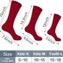 2 x Teen Youth Baseball Socks Boys Teens Softball Socks and Belt Set for Baseball,Soccer.(1 Sock with 1 Belt). (Red, L)