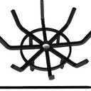 Inch Log Grate Wrought Iron Fire Pit Round Spider Wagon Wheel Firewood Heavy Duty 0.9in Bar Fireplace Stove Burning Rack Holder 4Legs Chimney Hearth Kindling Stacking BG275 (20 Inch)