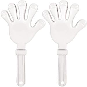 Beistle White Giant Hand Clappers 2 Count Plastic Stadium Noise Makers for Sports Games Pep Rallies Graduations Parades Tailgates Fan Spirit Cheering Accessories and Party Celebrations, 15 x 7.5