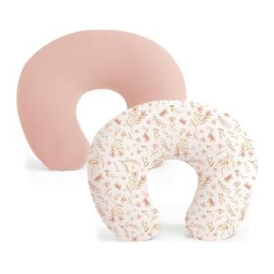 Pro Goleem Muslin Nursing Pillow Cover, 100% Cotton Soft Breathable Feeding Pillow Slipcover for Breastfeeding Moms, Fits Standard Infant Nursing Pillow, for Boys and Girls, 2 Pack, Pink