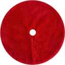 Faux Fur Christmas Tree Skirt Red Xmas Tree Skirt Base Mat for Indoor Christmas Decorations (Red, 30 Inch)