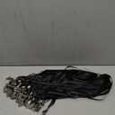 Beebel Black Lanyards 100 Pack Nylon Flat Badge Lanyard Bulldog Clip for Id Badge Name Tags