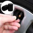 7 x Black Anodized Aluminum Tire Valve Stem Caps with Plastic Inner Sleeve, Corrosion Resistant. Universal Valve Caps for Cars, Trucks, Motorcycles, Pack of 5