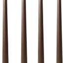 10 inch Brown Taper Candles,Set of 4 Tapered Candle, Tall Candlesticks,Conical Stick Candles,Smokeless,for Home Dinner, Party, Wedding, Halloween, Christmas (Brown, 10inch)