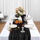 6 Pack Black Table Runner Cheesecloth 10Ft Gauze Cheese Cloth Table Runner 35x120 Inch Boho Sheer Rustic Fabric for Holiday Party Decor Baby Shower Wedding Home Decorations