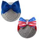 Baby Girl bows Newborn Headband Hair Bows for Infant Toddlers with Double Bows 4.5in*3.5in (b star& red stripe)