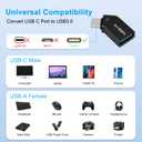 USB C to USB Adapter(2 Pack), 45 Degree USB-C Male to USB 3.0 Female Adapter OTG Converter Compatible with MacBook Pro 2019/2018, Samsung and More Type-C Device, Black
