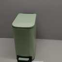 TIPGO Slim Bathroom Trash Can with Lid Soft Close, 6 Liter / 1.6 Gallon Stainless Steel Garbage Can with Removable Inner Bucket, Step Pedal, Small Trash Cans for Bedroom, Office, Kitchen (Green)