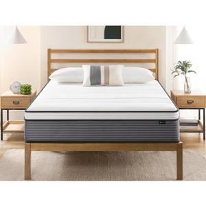 ZINUS 12 Inch True Support Hybrid Mattress [New Version], Queen, Fiberglass Free, Medium Feel, Motion Isolation, Certified Safe Foams & Fabric, Mattress in A Box (White)