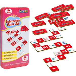 Kasfalci Subtraction Dominoes Set,Math Manipulatives Games for Kids,Counting Toys,Learning Games,Preschool Learning Activities,Homeschool Supplies,Kindergarten Classroom Must Haves,1st 2nd 3rd Grade