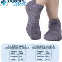 Doctor's Select Viscose Bamboo Ankle Diabetic Socks for Women and Men - 6 Pairs | Super Soft, Non Binding, Loose Wide Top (L)