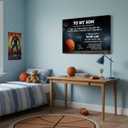 Inspirational Basketball Canvas Wall Art To My Son Inspiring Sports Motivational Quotes Painting Picture Wall Decor Poster Print Artwork for Boy Room Kid Room Bedroom Home Decoration,16"L x 12"W