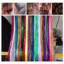 Hair Tinsel Kit 22 Colors, 8000 Strands, 48 Inches Heat-Resistant Glitter Hair Extensions with Application Tools, Holographic Fairy Hair Tinsel for Girls & Kids, For Christmas, Halloween (22 colors)