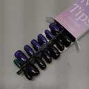 Laza 210pcs Cat Eye Press on Nails for Women 7 Colors Glossy Glitter Black Hole Short Square Reusable Nail Tips in 15 Sizes Long Lasting Salon Fake Nails Stick - Galaxy Chameleon