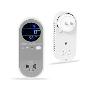 Plug in Carbon Monoxide Detector, Carbon Monoxide Alarm, 3-in-1 Real-time Digital Display CO Level, Fahrenheit(°F) & Humidity, Co Detector Monitor for Home, RV, Apartment