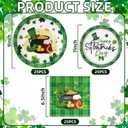 St Patricks Day Plates and Napkins Sets - Green St Patricks Day Disposable Plates for Party Supplies - Serves 25 - For Saint Day Party Decorations