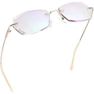 LifeArt Blue Light Blocking Glasses,Computer Reading Glasses,Rimless Frame Tinted Lens with Diamond,Stylish for Women (+2.50 Magnification)