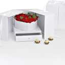 UNIKPACKAGING Premium Quality Large Square Surprise Flower Box, Gift Boxes for Luxury Flower and Gift Arrangements, Multi Colors (White), 1 count