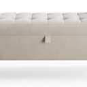 Garvee 46.5 in Storage Ottoman Bench – Upholstered End-of-Bed Storage Chest with Rolled Armrests & Wood Legs, Entryway Shoe Bench and Footrest Seat for Hallway, Bedroom & Living Room （Beige）, 46.5"d X 16.9"w X 21.3"h