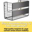 2 Set Magnetic Shelf for Fridge , Fruit Potato & Onion Storage Bins, Pantry Organizers & Storage, Large Container Magnetic Basket for Refrigerator, Kitchen Counter, Cabinet, Magnetic Fridge Organizer, 6.3"D x 13.78"W x 8.66"H