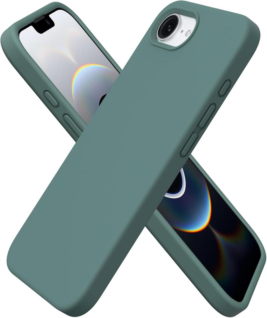 ORNARTO Compatible with iPhone 16e Case 6.1"(2025), Liquid Silicone 3 Layers Full Covered Soft Gel Rubber Phone Case,Shockproof Protective Cover with Anti-Scratch Microfiber Lining-