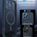 Magnetic for iPhone 16 Pro Max Case,Upgraded [Full Camera Protection][Compatible with Magsafe][Mil-Grade Protection] Shockproof Translucent Matte Phone Case for iPhone 16 Pro Max,Midnight Blue