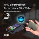 Titanium RFID Wallet for Men Slim Metal Card Holder with Built-In Cash Clip & AirTag Holder Aerospace-Grade Stainless Steel with Titanium Finish Minimalist Wallet | Holds 16 Cards (Cash Clip)