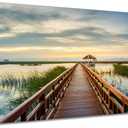 ARTISTIC PATH Sunset Bridge Landscape Canvas Wall Art, 40x20 Inch