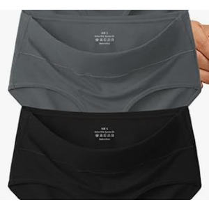 Vevmon Cotton Underwear for Women High Waisted Full Coverage Briefs Soft Ladies Panties 2 Pack, Black/Gray XL