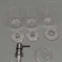 Plastic Clear Bathroom Accessories Set Complete 4 Pcs - Soap Dispenser, 2 Qtip Holder Jars and Toothbrush Holder, Counter Decor