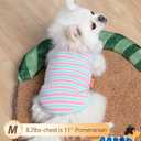 KYEESE 2Pack Dog Shirt, Soft Striped Dogs T Shirts, Lightweight Doggie Tank Top Cat Clothes, Sleeveless Dog Shirt for Small Dogs, Stretchy Pet Vest, Pink, Medium