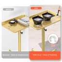 TASALON Rolling Salon Cart, Mobile Styling Station with Wheels Aluminum Rolling Tray Trolley for Salon Essentials, Adjustable Heightfor Hairstylist Tray with 10 PCS Disposable Salon Tray Cover,Gold