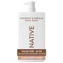 Native Body Wash for Women & Men, Coconut & Vanilla, 36 oz Pump Bottle, Sulfate-Free & Gentle (36 Fl Oz (Pack of 1))