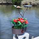 Deck Bird Bath, Bird Bath and Bird Feeder, Flower Planting Pedestal, Deck Mounted Bird Bath, for Garden Balcony Patio Deck Railing Decoration