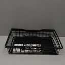 Zurklulu Large 2 Tier Fruit Basket for Kitchen Counter with 2 Banana Hangers, Metal Fruit Bowl with Protection Mats for Vegetable Bread Snack, Black