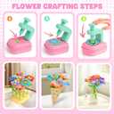 beefunni Flower Making Kit for Kids, DIY Flower Bouquet Kit, Arts and Crafts for Kids Ages 4-8, Colorful Flower Maker Toys for 4 5 6 7 8+Year Old Girl Birthday Gifts Ideas, Mothers Day Gifts for Mom, Medium