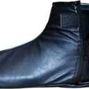 Shanan Men Women Unisex Real Black Sheep skin Leather Socks with Fleece Lined Sizes 6 to 11 (Black)