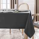 Softalker Rectangle Tablecloth, Waterproof & Stain Resistant Table Cloths Wrinkle Free Fabric Washable 210GSM Polyester Table Cover for Dining/Party/Outdoor - 52 x 70 inch,Grey