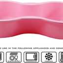 HINMAY Dog Birthday Cake Mold Silicone Bone Shape Cake Pan with Decorating Pen (Pink, 10")