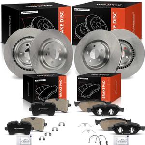 A-Premium Front and Rear Vented Disc Brake Rotors + Ceramic Pads Kit Compatible with Select Audi Models - A6 2017-2018, A6 Quattro 2012-2018, A7 Quattro 2012-2018, A8 Quattro 2013-2017, S7 2015-2016
